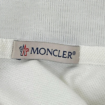 MONCLER '18 White Collar Logo Short Sleeve Polo Size L