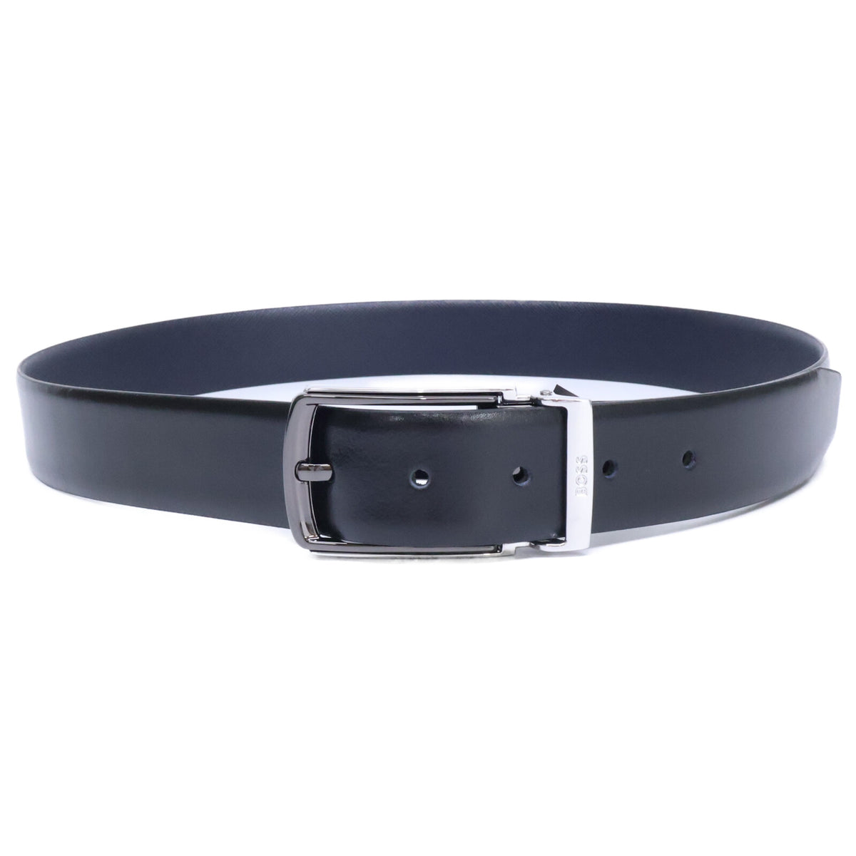 BOSS Reversible Leather Belt Black/Dark Navy Size 90 34