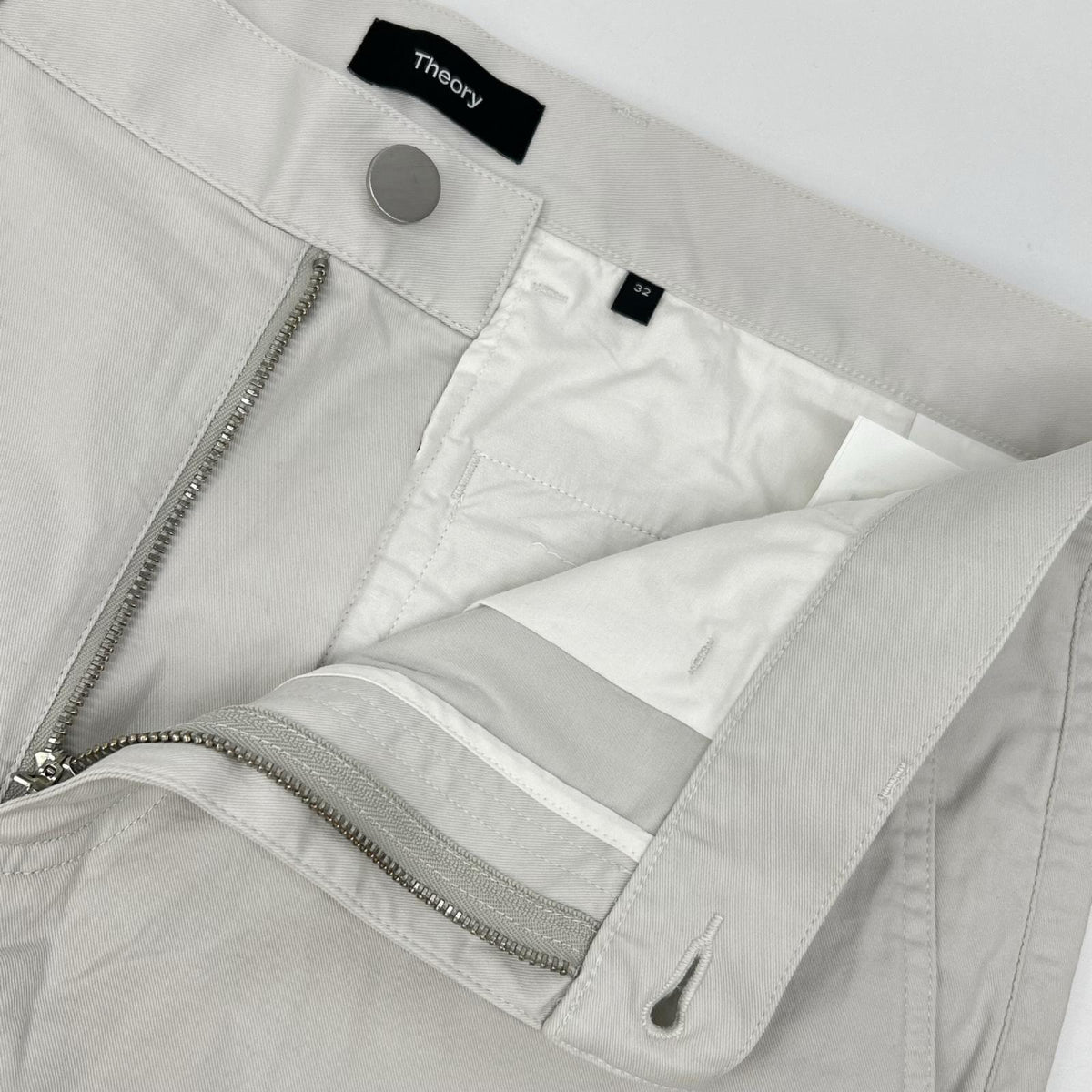 Theory Cotton Chino Straight Pants White Size 32