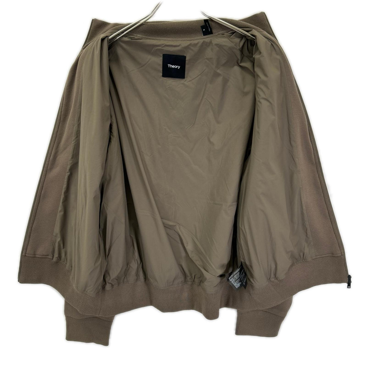Theory Stretch Rayon Bomber Jacket Gray Size M