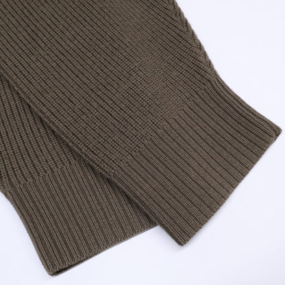 Theory Wool Open Collar Sweater Khaki Size M