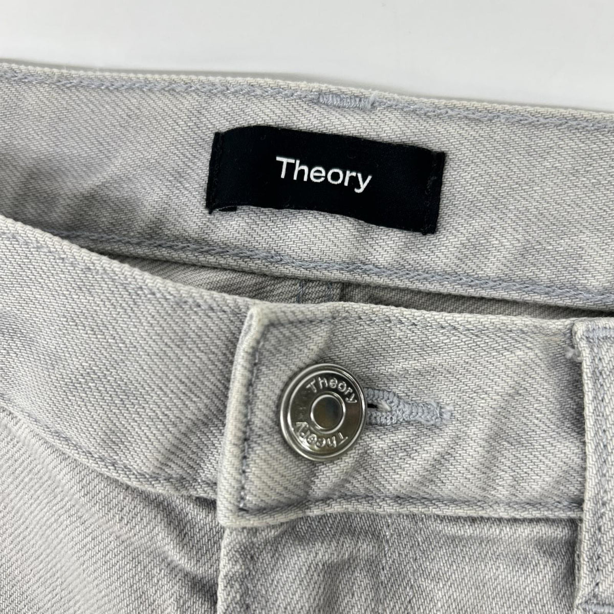 Theory Regular Fit Denim Jeans Gray Cotton Size 30