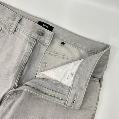 Theory Regular Fit Denim Jeans Gray Cotton Size 30