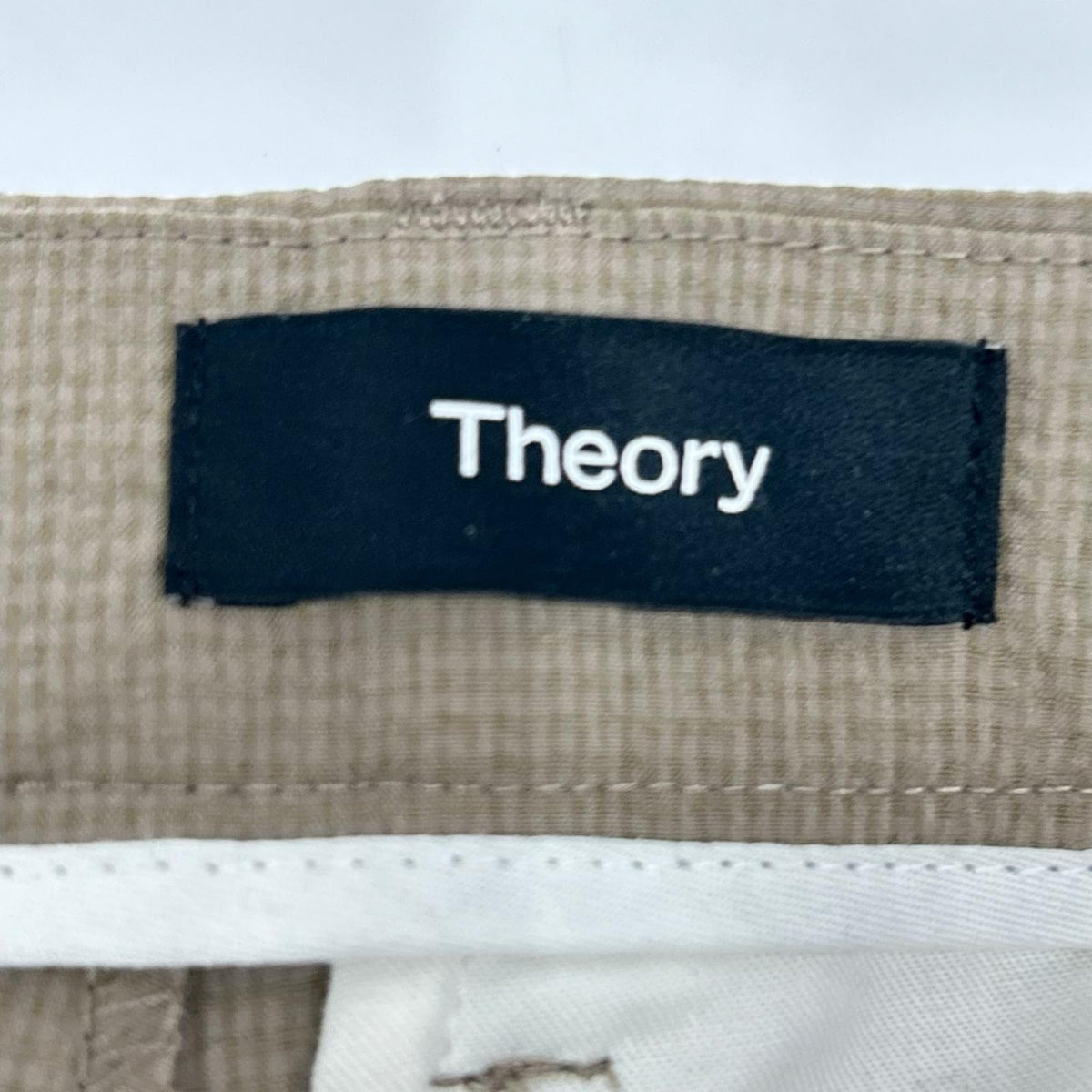 Theory Brown Seersucker Semi-Tapered Pants Nylon Size 28