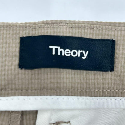 Theory Brown Seersucker Semi-Tapered Pants Nylon Size 28