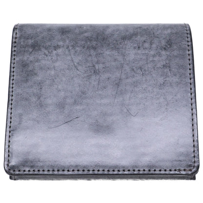 HIS-FACTORY Ghost Leather Bi-fold Compact Wallet Black