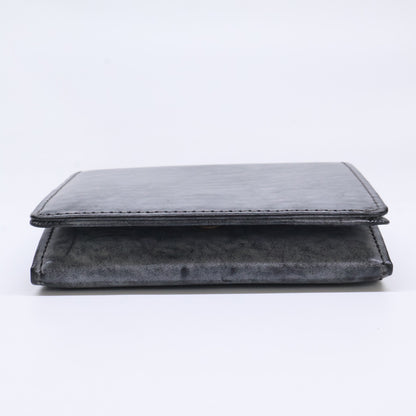 HIS-FACTORY Ghost Leather Bi-fold Compact Wallet Black