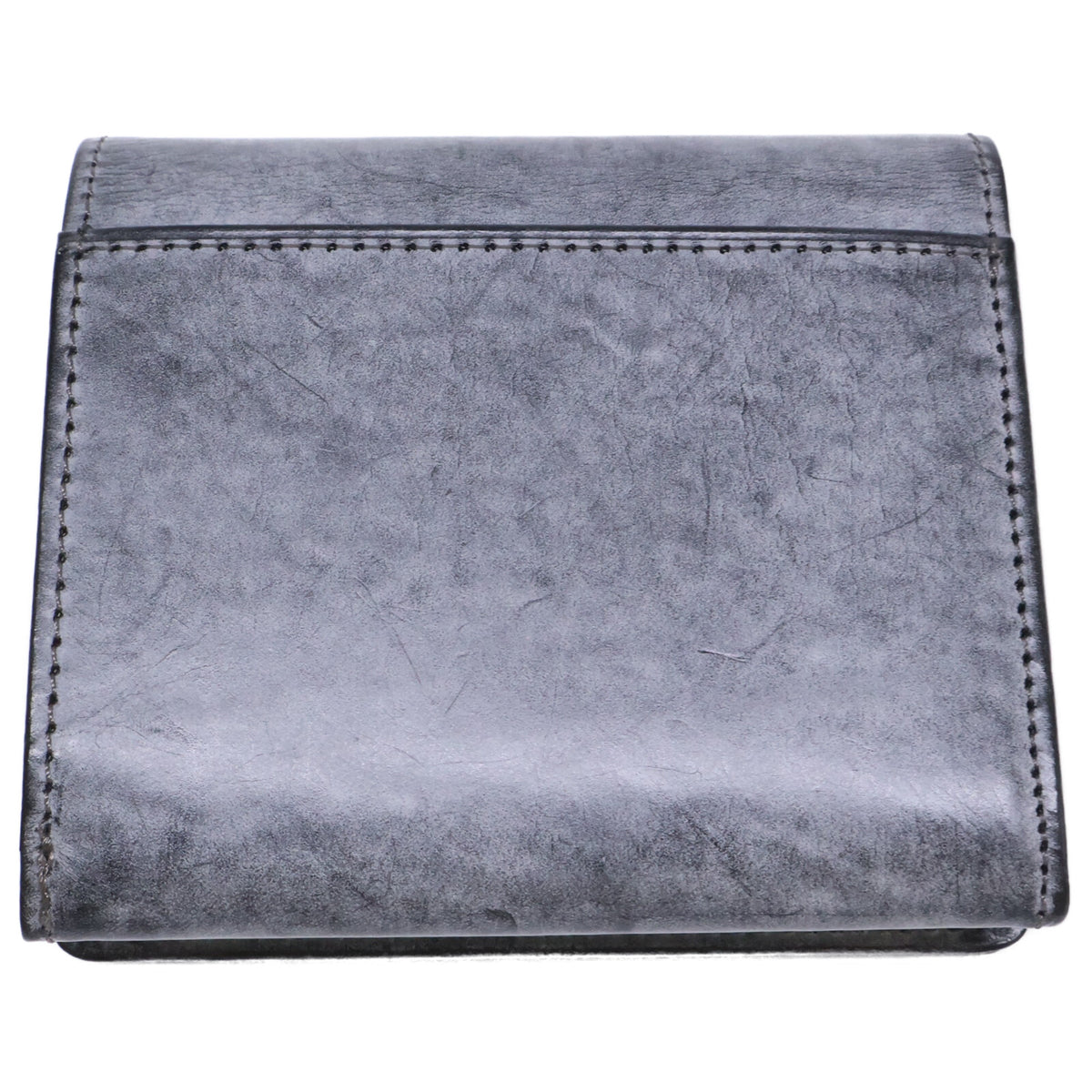 HIS-FACTORY Ghost Leather Bi-fold Compact Wallet Black