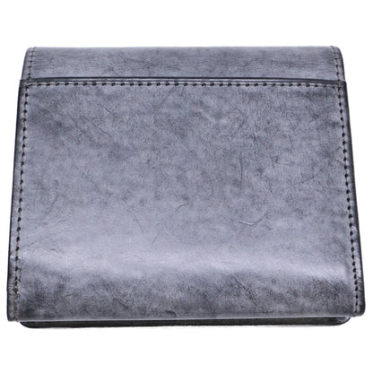 HIS-FACTORY Ghost Leather Bi-fold Compact Wallet Black