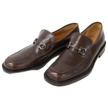 SalvatoreFerragamo Brown Gancini Square Toe Loafers Size 7