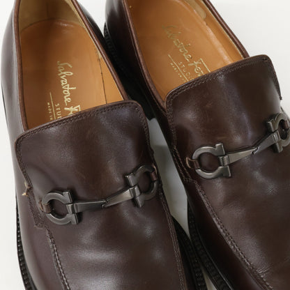 SalvatoreFerragamo Brown Gancini Square Toe Loafers Size 7