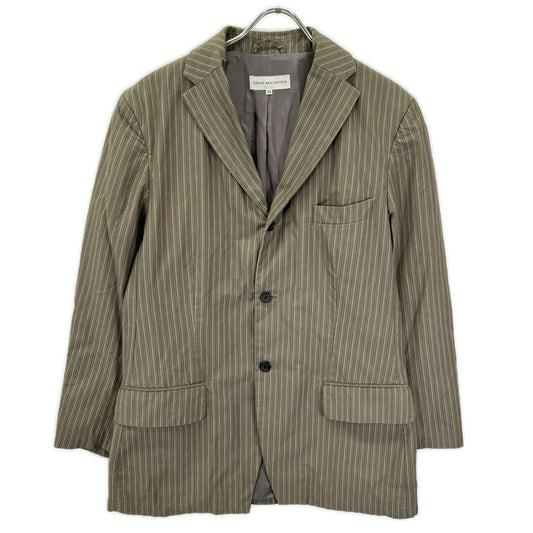 DRIES VAN NOTEN Leica Era Stripe Cotton Blazer Brown Size 48