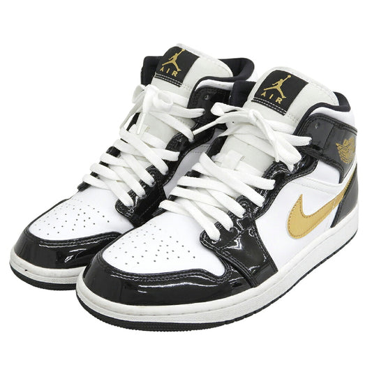 NIKE Air Jordan 1 Mid SE Leather Black White Sneakers Size US 9
