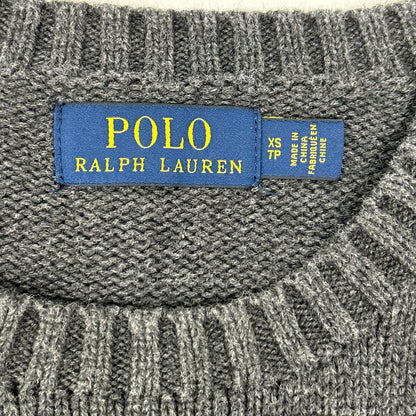POLObyRalphLauren Grey Polo Bear Cotton Knit Sweater Size S