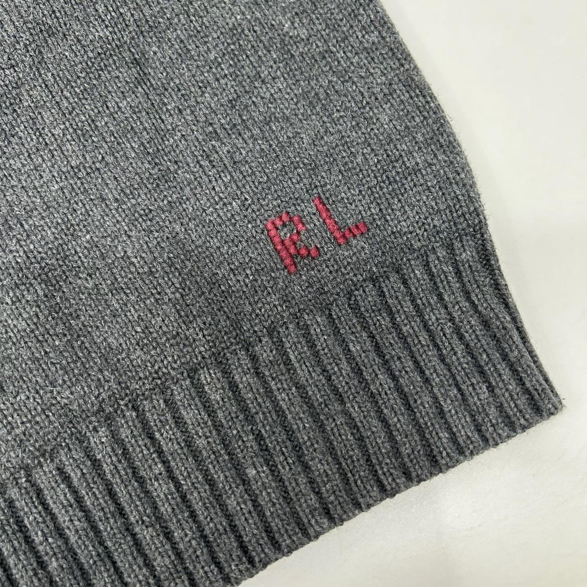 POLObyRalphLauren Grey Polo Bear Cotton Knit Sweater Size S