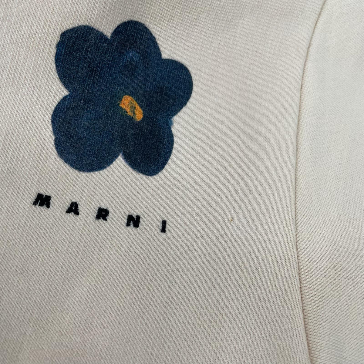 MARNI 2022 Daisy Flower Print Hoodie Beige Size 44