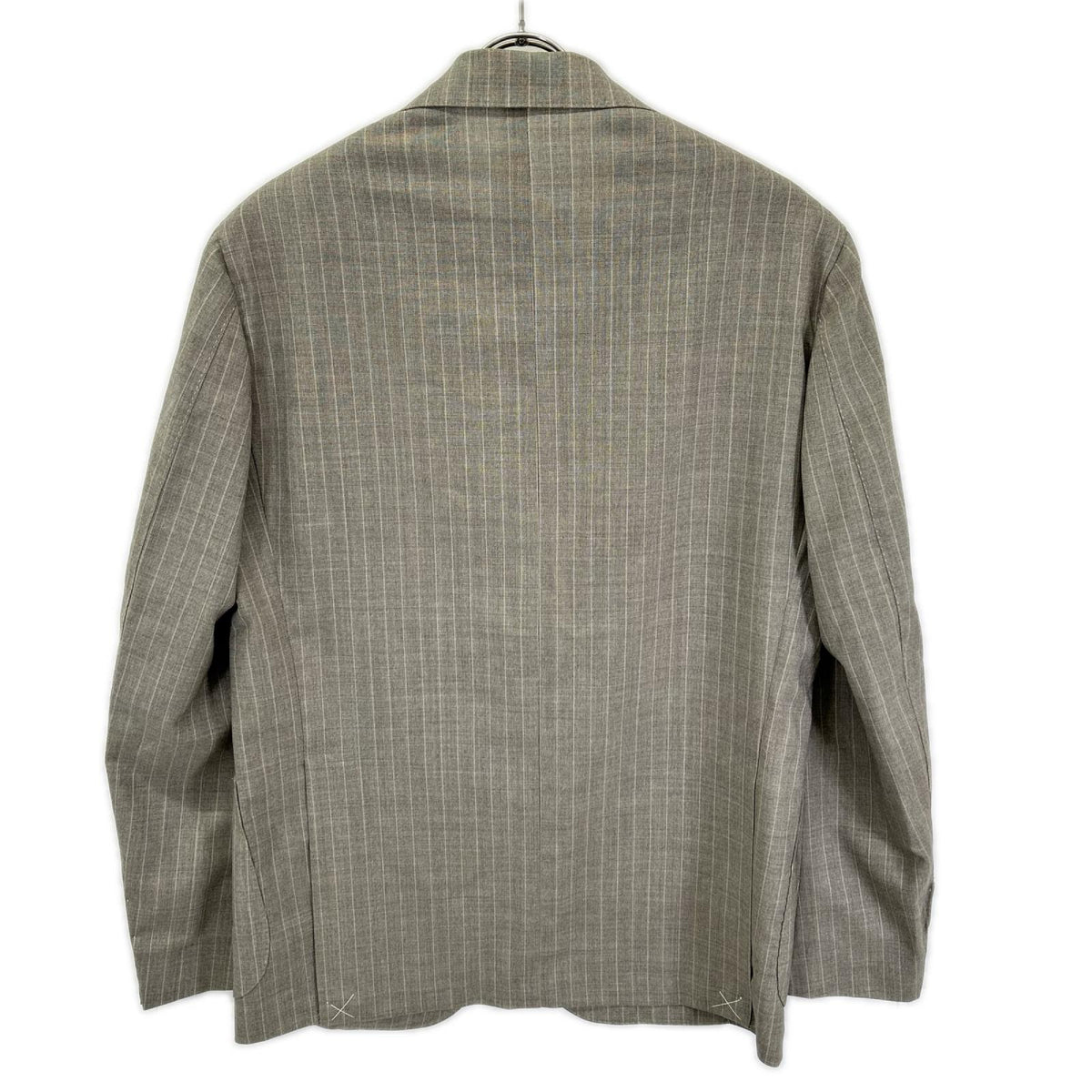 Sartorio Wool Striped Tailored Blazer Beige White