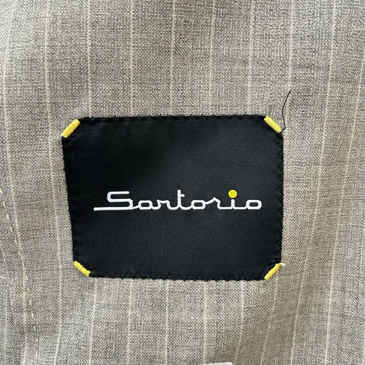 Sartorio Wool Striped Tailored Blazer Beige White