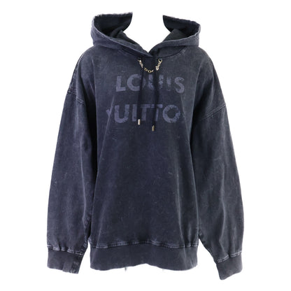 LOUIS VUITTON '24 Vintage Effect Hoodie Black Size XL