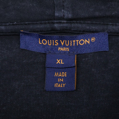 LOUIS VUITTON '24 Vintage Effect Hoodie Black Size XL