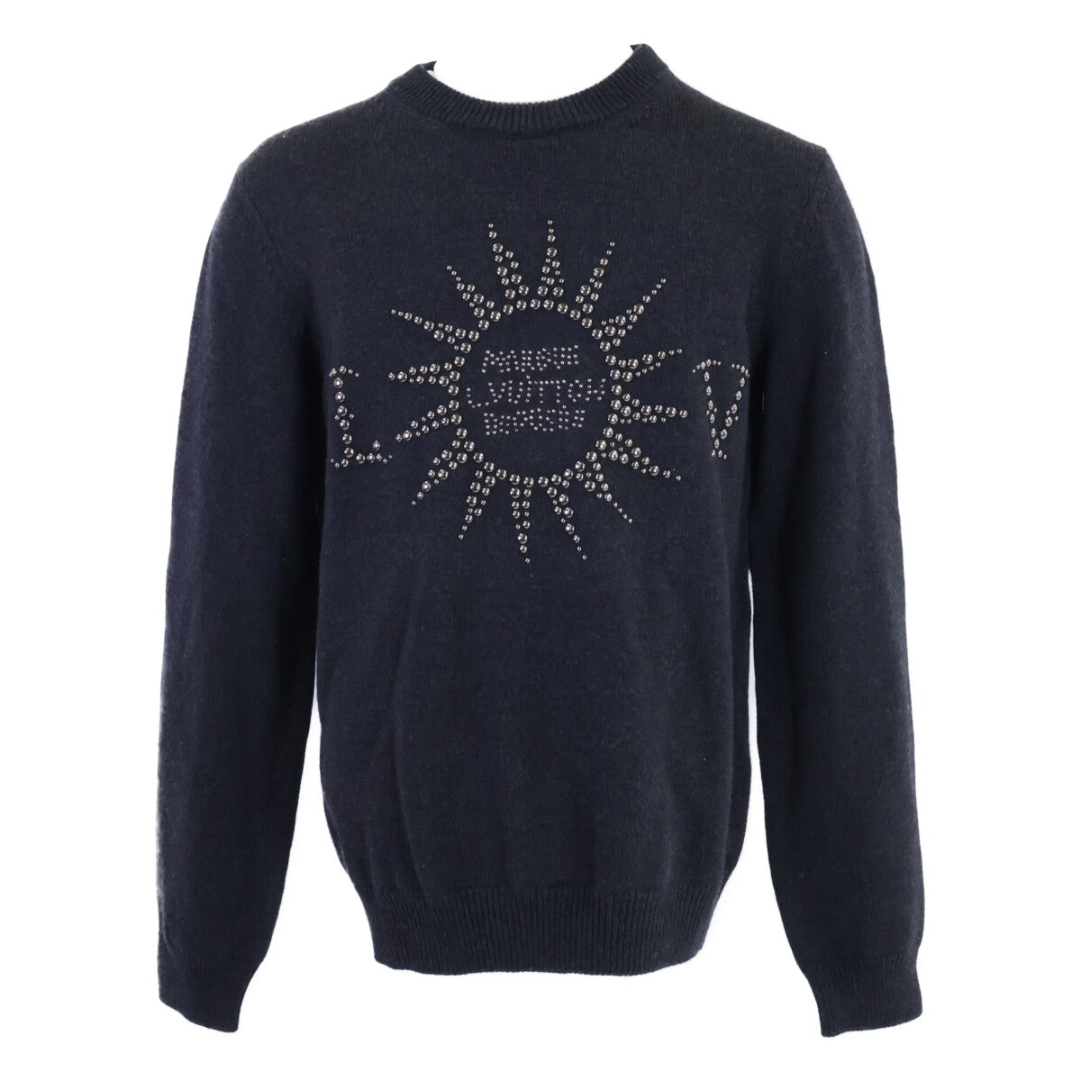 LOUIS VUITTON 24' Stud Crewneck Wool Sweater Gray Size 24