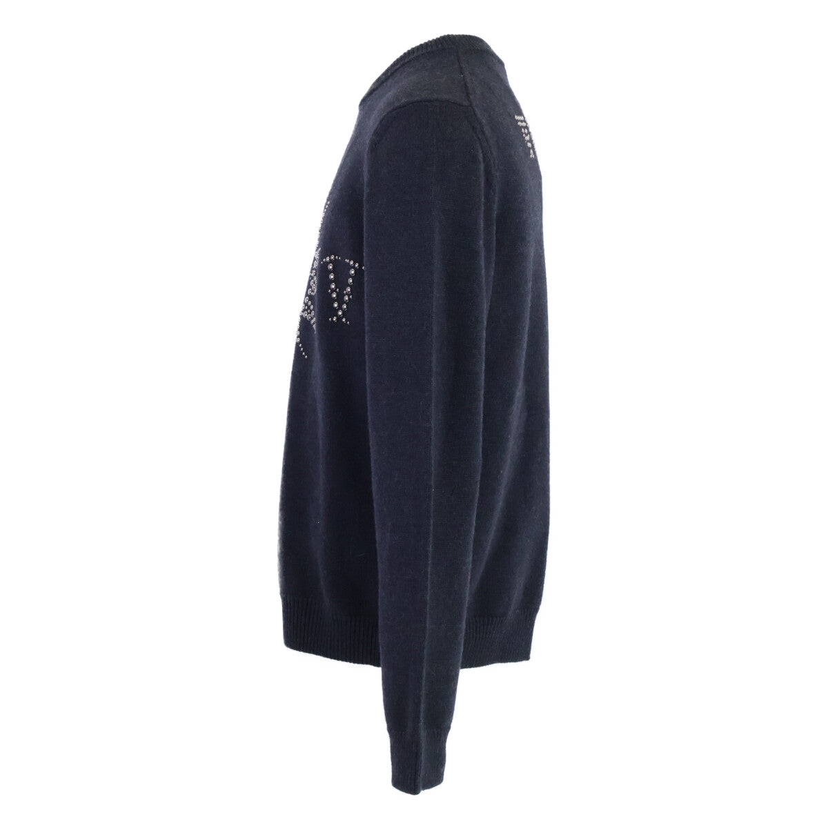 LOUIS VUITTON 24' Stud Crewneck Wool Sweater Gray Size 24
