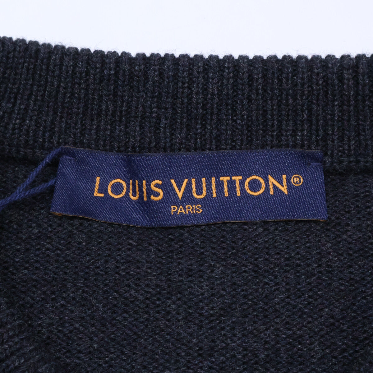 LOUIS VUITTON 24' Stud Crewneck Wool Sweater Gray Size 24