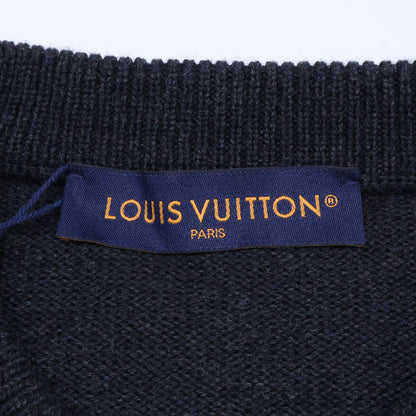 LOUIS VUITTON 24' Stud Crewneck Wool Sweater Gray Size 24