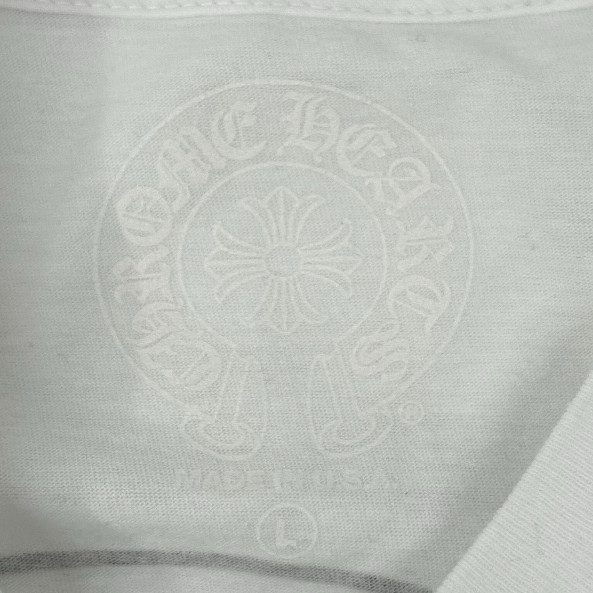 Chrome Hearts White Horseshoe Pocket T-Shirt Size L