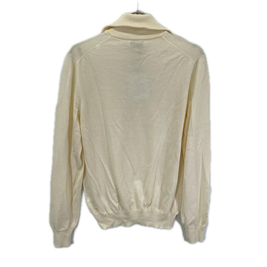 GRAN SASSO 12 Gauge Wool Half-Zip Knit Off-White Size 48