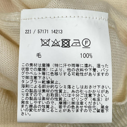 GRAN SASSO 12 Gauge Wool Half-Zip Knit Off-White Size 48