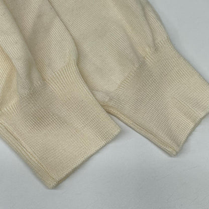 GRAN SASSO 12 Gauge Wool Half-Zip Knit Off-White Size 48