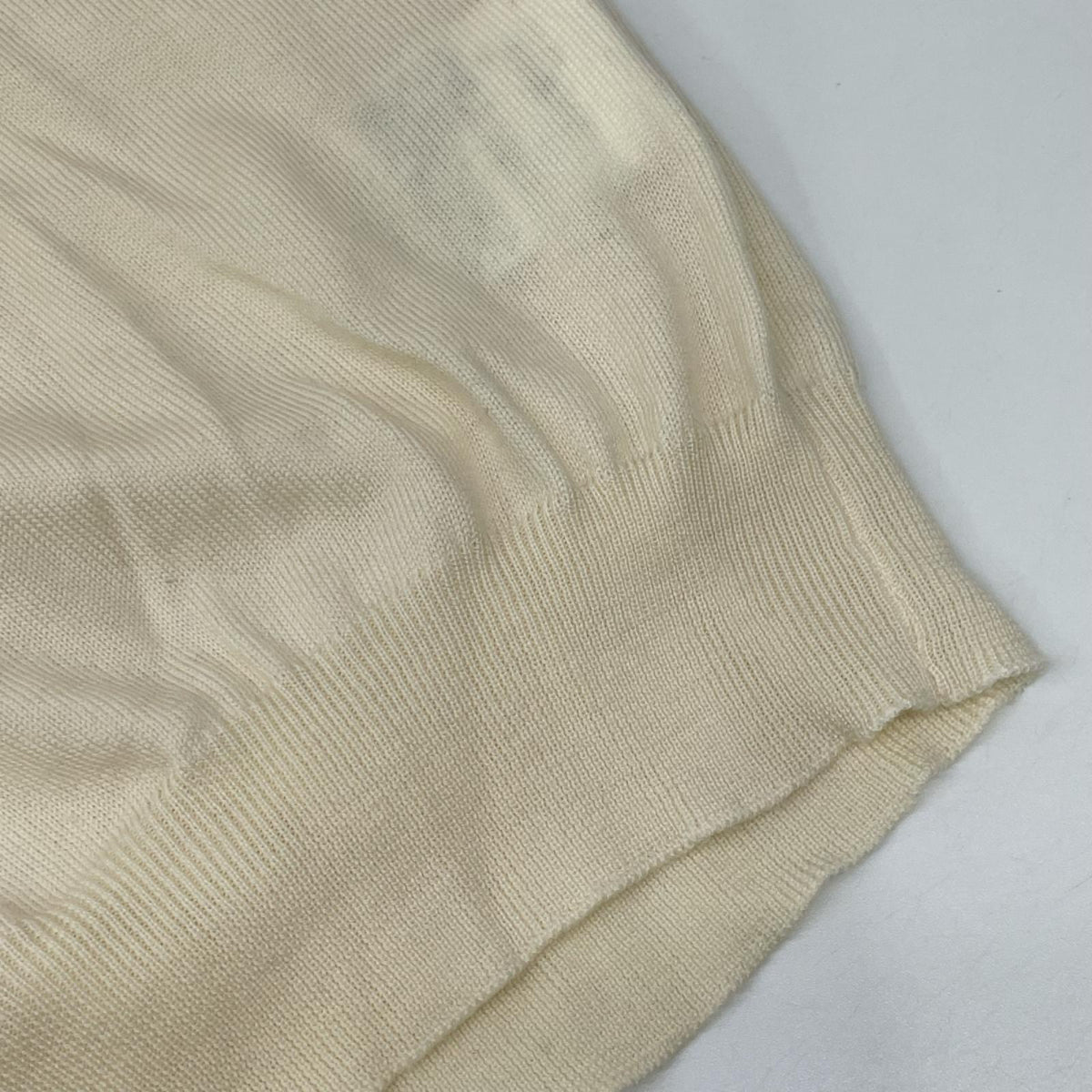 GRAN SASSO 12 Gauge Wool Half-Zip Knit Off-White Size 48