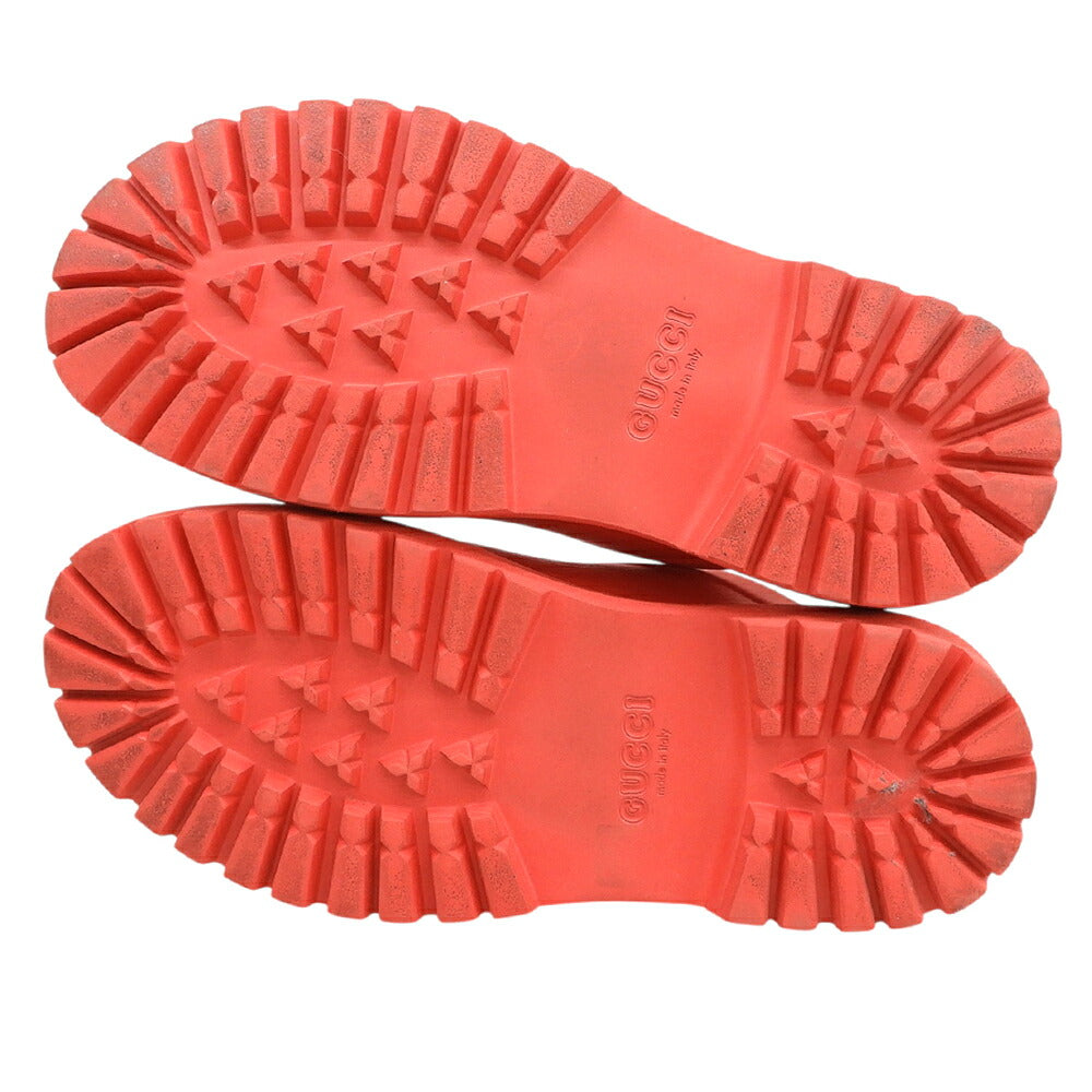 GUCCI Cutout GG Rubber Slip-On Sandals Red Size UK 10