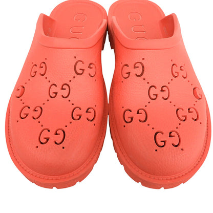 GUCCI Cutout GG Rubber Slip-On Sandals Red Size UK 10