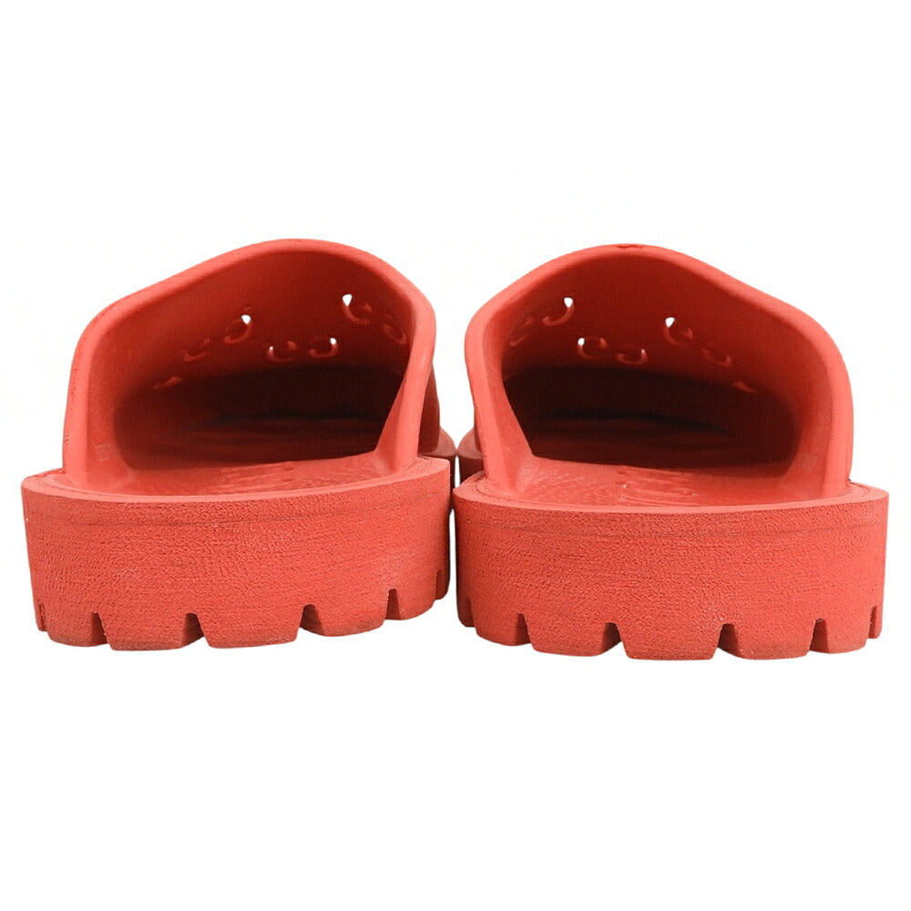 GUCCI Cutout GG Rubber Slip-On Sandals Red Size UK 10