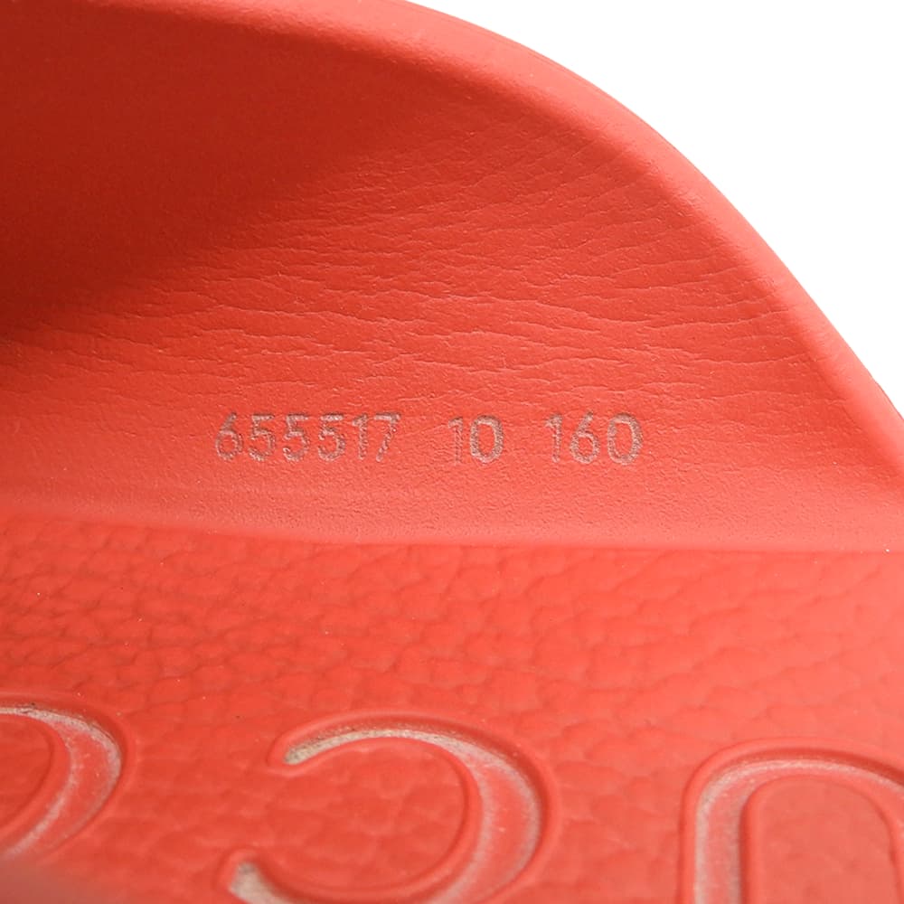 GUCCI Cutout GG Rubber Slip-On Sandals Red Size UK 10