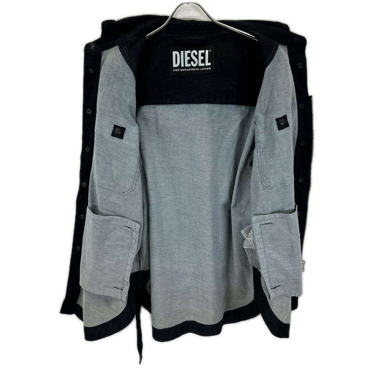 DIESEL Jog Jeans Military Jacket Black Cotton Size XS