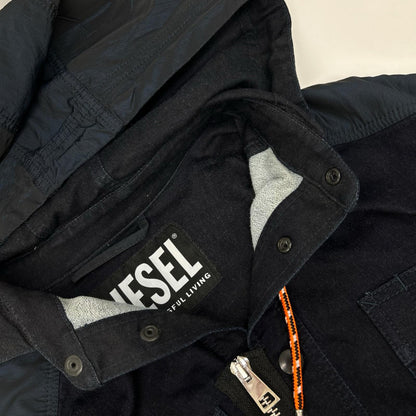 DIESEL Jog Jeans Military Jacket Black Cotton Size XS