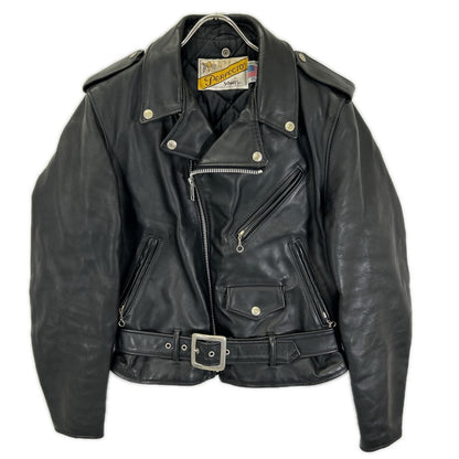 Schott 618 Double Rider Leather Jacket Black Size 38