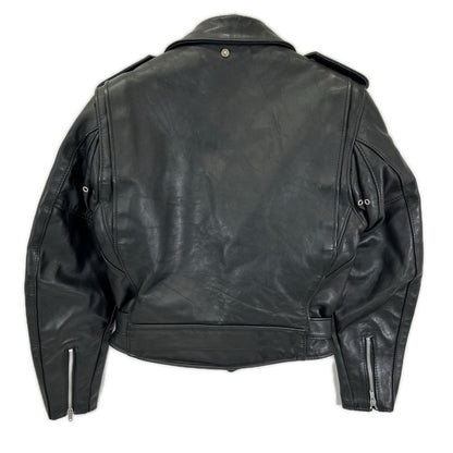 Schott 618 Double Rider Leather Jacket Black Size 38