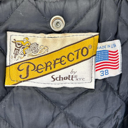 Schott 618 Double Rider Leather Jacket Black Size 38
