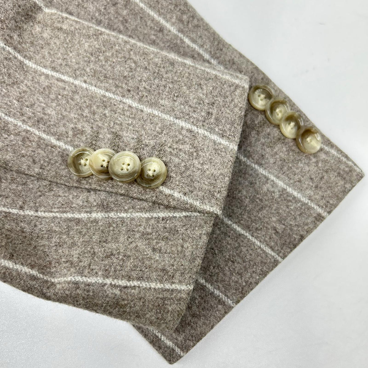 BOSS 10229122 Brown Stripe Wool Breasted Jacket