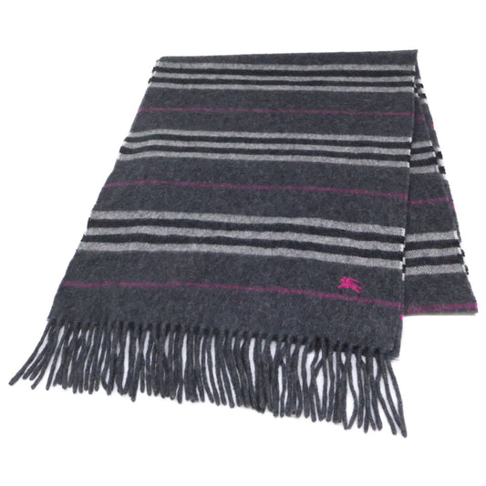 Burberry Black Label Gray Cashmere Fringe Scarf