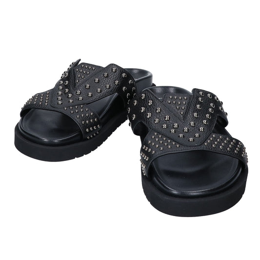 LOUIS VUITTON 23 LV Oasis Studded Leather Sandals Size UK 8