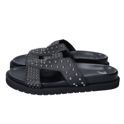 LOUIS VUITTON 23 LV Oasis Studded Leather Sandals Size UK 8