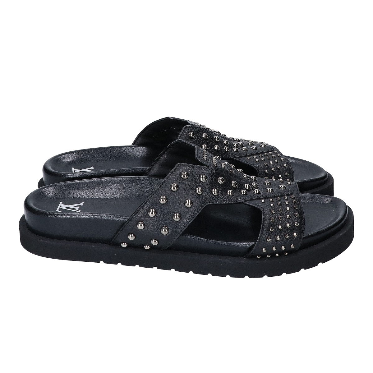 LOUIS VUITTON 23 LV Oasis Studded Leather Sandals Size UK 8