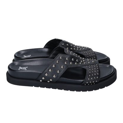 LOUIS VUITTON 23 LV Oasis Studded Leather Sandals Size UK 8