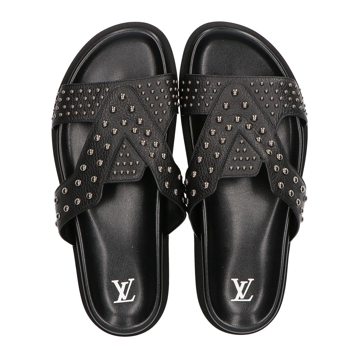 LOUIS VUITTON 23 LV Oasis Studded Leather Sandals Size UK 8