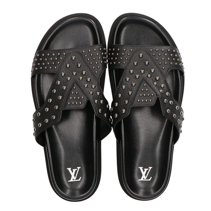 LOUIS VUITTON 23 LV Oasis Studded Leather Sandals Size UK 8